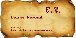 Beiner Nepomuk névjegykártya
